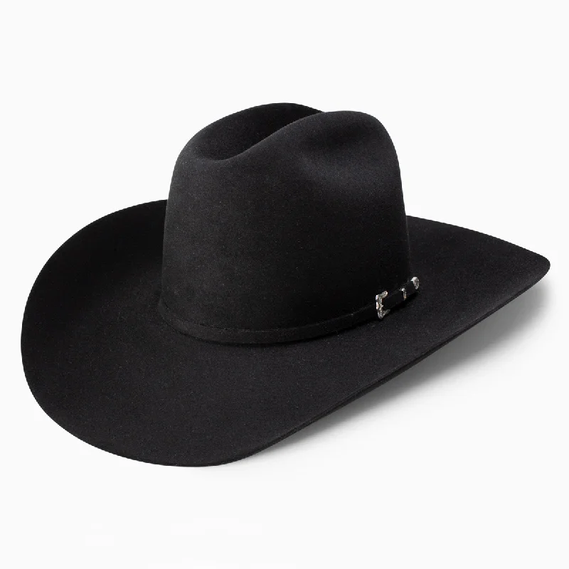 Durable wool felt hat for outdoor durability -20X Black Gold Cowboy Hat