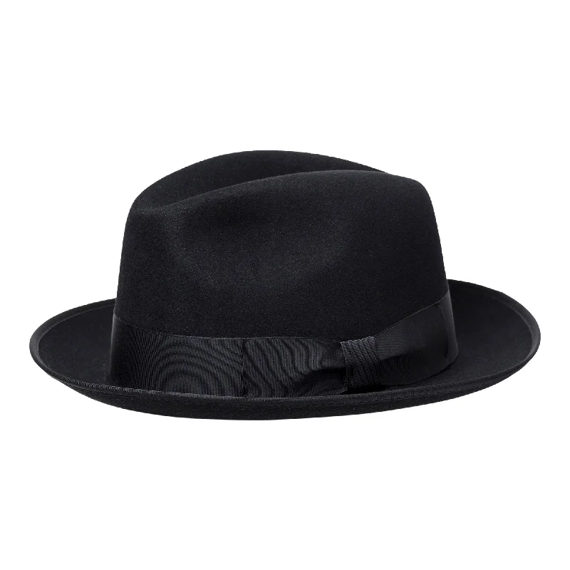 Designer fedora hats for men with detailed stitching and stylish finishes -Wigens Classico 5 Rabbit Fur Felt Fedora