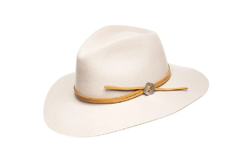 Soft felt hat for gentle head comfort -PHOEBE WIDE BRIM WOOL HAT - SILVER BELLY