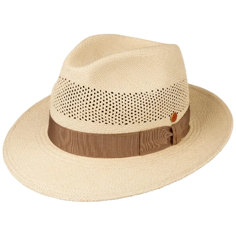 Handmade straw fedora for women with stylish band and chic appearance -Imperia Panama Straw Hat by Mayser