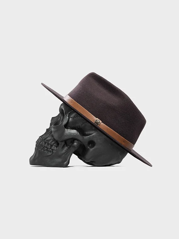 Traditional felt cowboy hats with satin ribbons for men with a classic look -Kodiak Brown Wide Brim Fedora