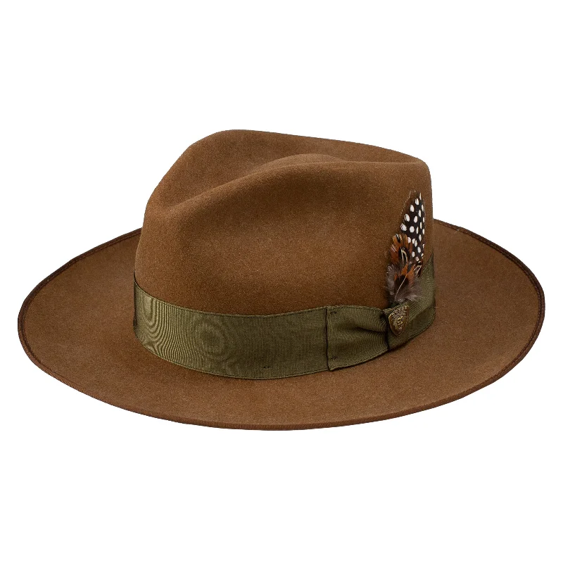 Custom-made fedora hats for women with personalized embroidery or patches -Dobbs Cool Kid Wool Felt Pinch Front Fedora