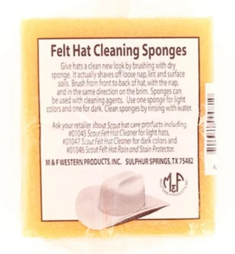 Authentic western cowboy hats for men with wide brims for full sun protection -Hat Cleaning Sponge