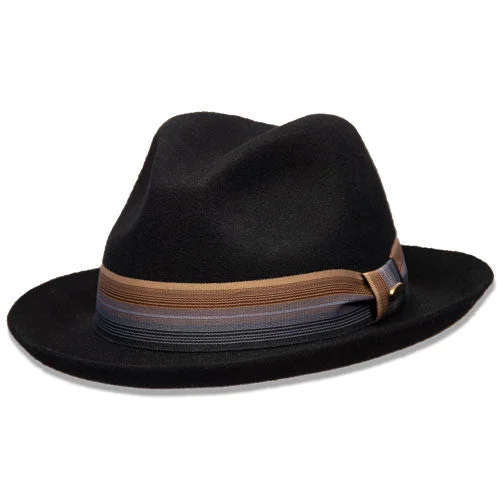 Custom fedora hats for women with exotic animal prints for unique style -Saint Martin - Wool Felt Upturn Fedora