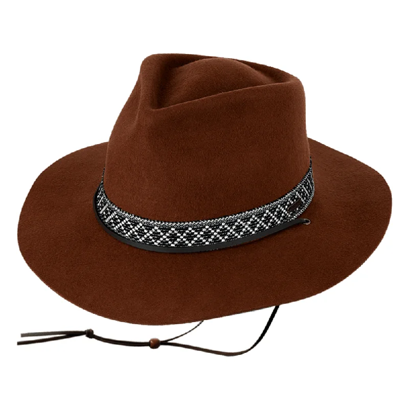 Fedora hats for women with oversized brims for dramatic and stylish appeal -Kooringal Ladies Wide Brim Hat Phoenix - Chestnut