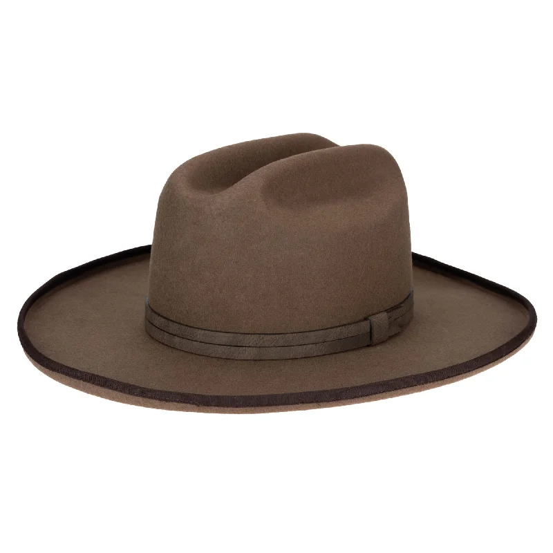 Custom-fedora hats for women with trendy designs and customizable colors -Black Label Wool Felt Cattleman's Crease Fedora