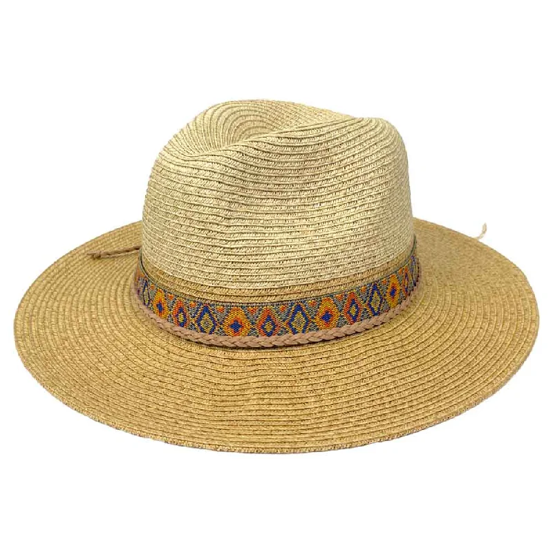 Designer fedora hats for men with unique patterns and geometric bands for trendsetting looks -Saint Martin - Two Tone Safari Hat