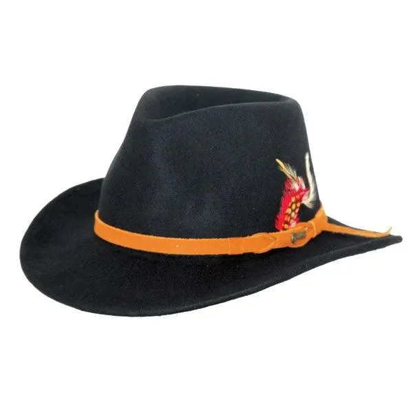 Premium straw cowboy hats for women with handwoven patterns for an artisan look -Outback Randwick - Crushable Soft Wool Felt Outdoorsman Hat