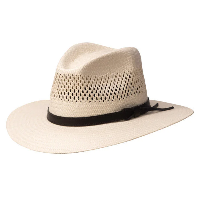 Vintage straw hat for women with delicate weave and traditional feel -Stetson - Digger Shantung Straw Outback Hat