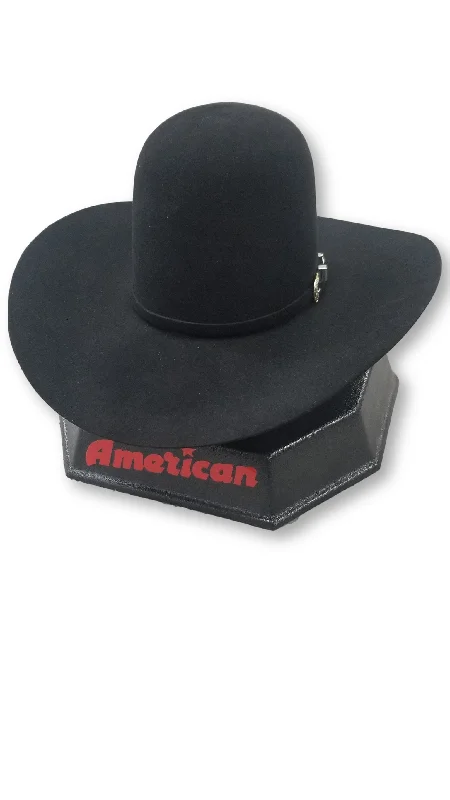 Handmade wool felt hat for artisan appeal -American Hat Co. - 10X Black Felt Cowboy Hat - Open Crown - 4 1/2" Brim