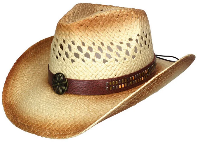 Wide-brim straw hat for women with UV protection for sunny beach days -Dallas Hats Raffia Straw Hat