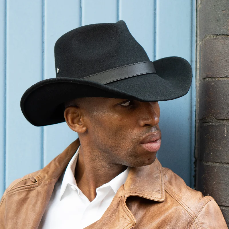 Handcrafted felt hat with eco-friendly materials -The Forester - Western Style - Wire Brimmed