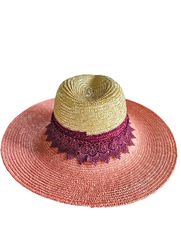 Warm felt hat with thick cozy layers -Straw Cowgirl Hat Triple Tone (Harmonic Hue)