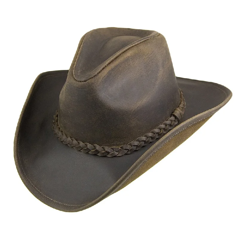 Soft wool cowboy hats for women with soft finishes for comfort and style -Jaxon & James Buffalo Leather Cowboy Hat Chocolate Wholesale pack