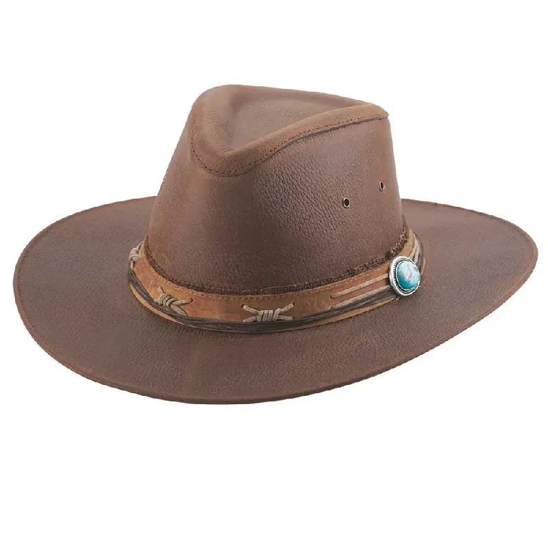 Fashionable cowboy hats for women with unique fabric bands and embroidered details -Bullhide Savage Love - Leather Cowboy Hat