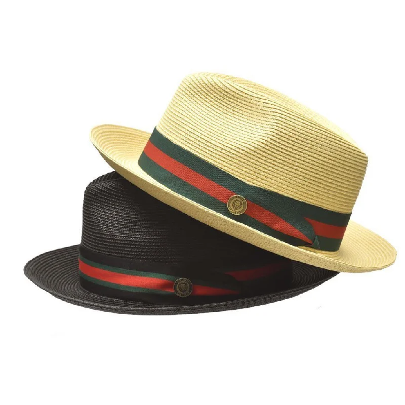 Fashionable fedora hats for men with statement feathers for extra flair -Bruno Capelo Remo Straw Centerdent Fedora