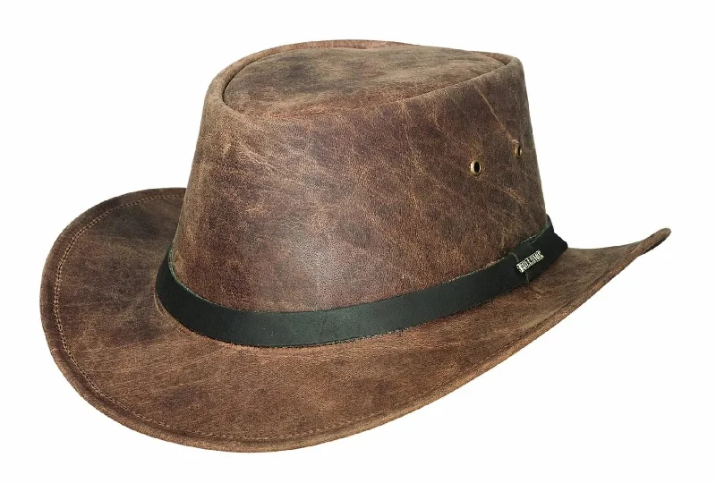 Premium straw cowboy hats for women with handwoven patterns for an artisan look -Bullhide Pikes Peak - Leather Cowboy Hat