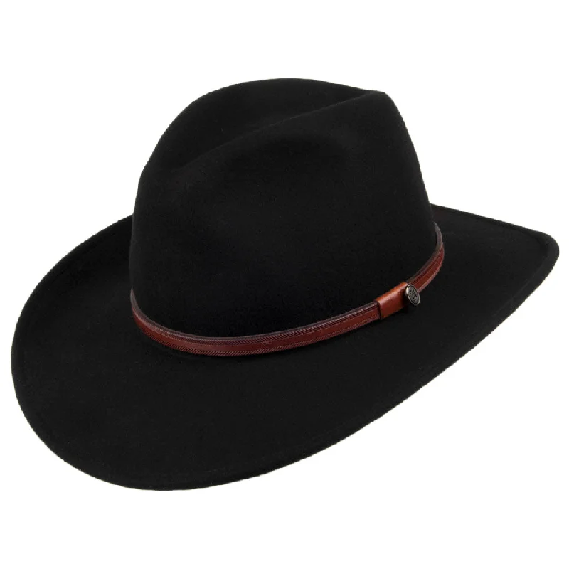 Classic felt cowboy hats for women with neutral tones for versatile styling -Jaxon & James Sedona Cowboy Hat - Black