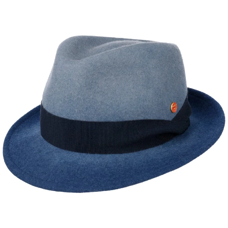 Vintage fedora hats for men with decorative stitching and leather bands for authenticity -Manuel Trilby Wool Hat by Mayser