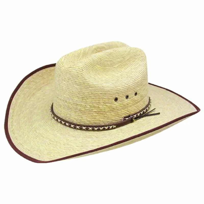 Natural fiber straw hat for women with sustainable materials and eco-friendly style -Resistol Brush Hog Jr Bound Palm Hat