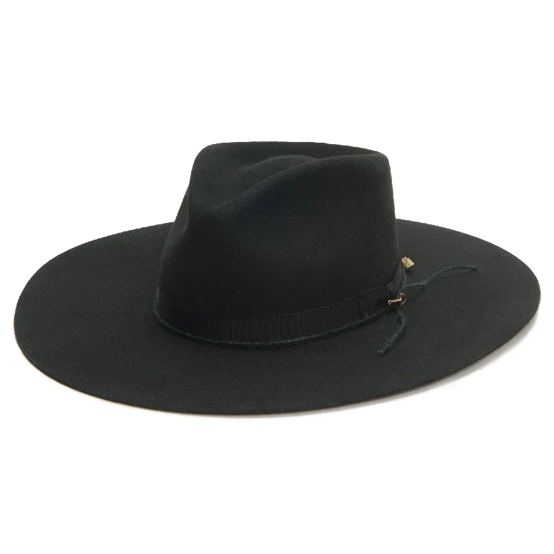 Fedora hats for women with floral accents for a feminine touch -Stetson JW Marshall Fur Felt Firm Wide Brim Hat