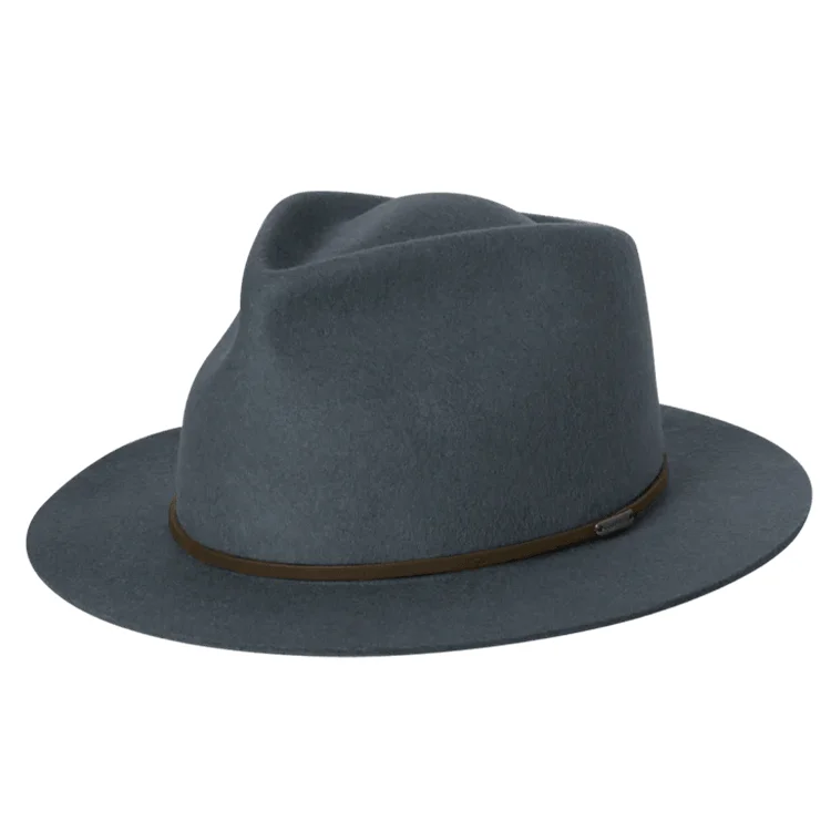 Stylish fedora hats for women with embellished designs and fun, vibrant bands -Kooringal Ladies Hayle Fedora - Denim Blue