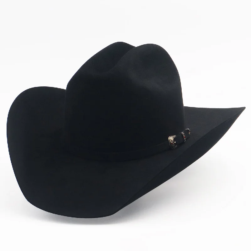 Luxury cowboy hats with premium leather construction for a fashionable and sturdy design -Black Cowboy Felt Hat 1000x