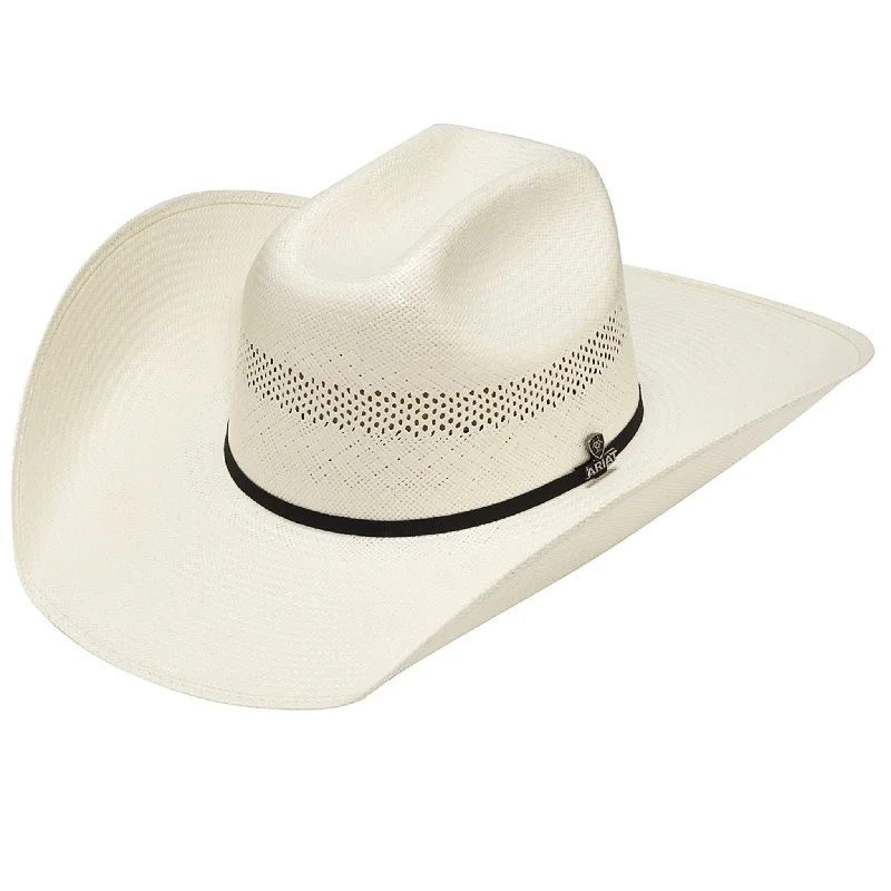 Simple straw hat for men with casual fit for beach and outdoor activities -Ariat 20X Shantung Hat