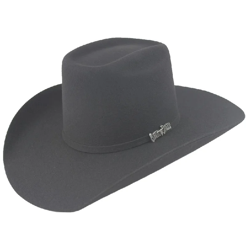 Classic western cowboy hats with ribbon bands for men with sophisticated style -Charcoal Brick Crown Cowboy Hat