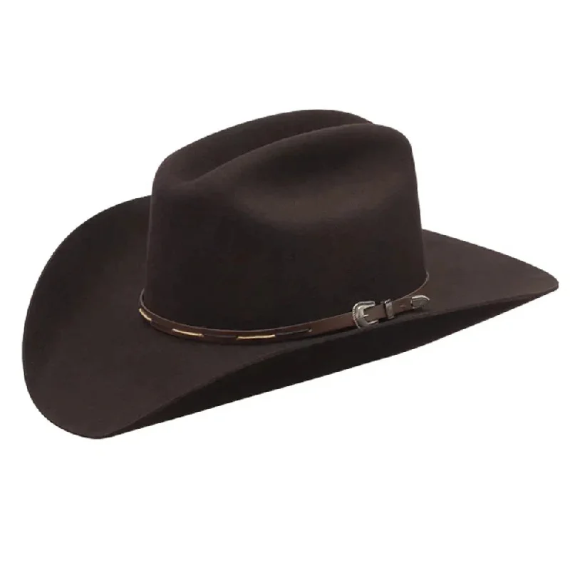 Western cowboy hats with metallic studs for added flair and rock-inspired style -Silverado Calvin - Wool Felt Cowboy Hat