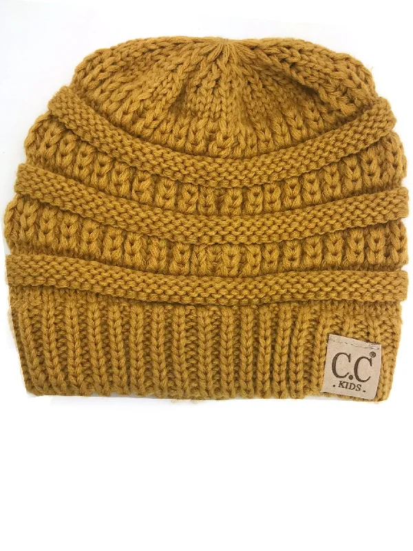 Sports team cap for game day support -YJ-847 Mustard Kid Beanie