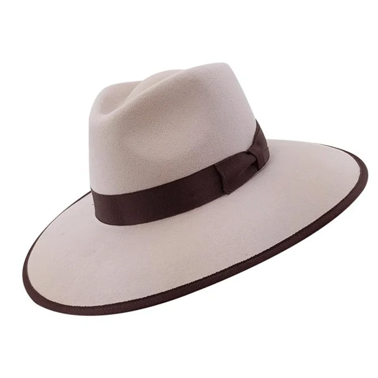 Designer fedora hats for men with unique patterns and geometric bands for trendsetting looks -Stanton Lillian Wide Brim Fedora - Sand