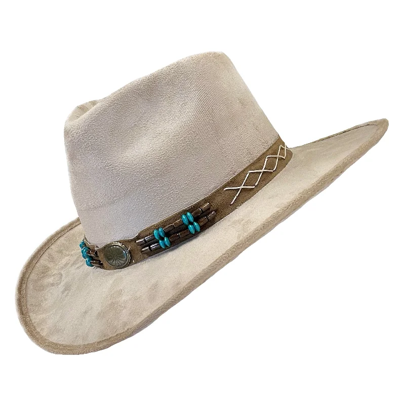 Classic wool felt hat for everyday classics -Suede Canyon Western Cowboy Hat in Beige