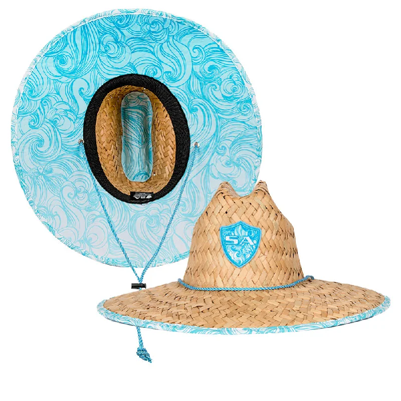 Classic straw boho hat for women with natural materials and laid-back style -Under Brim Straw Hat | Tidal Waves 2.0