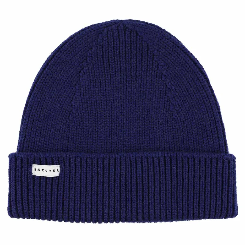 Designer trucker cap with signature brand patch -Ribbed Merino Beanie / Bold Blue