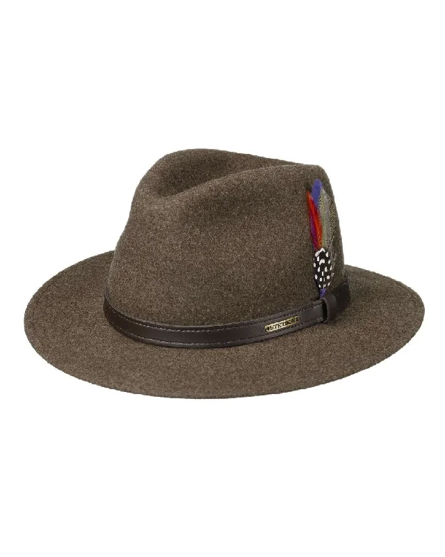 Breathable felt hat with light wool weave -Stetson Powell Traveller Felt Hat