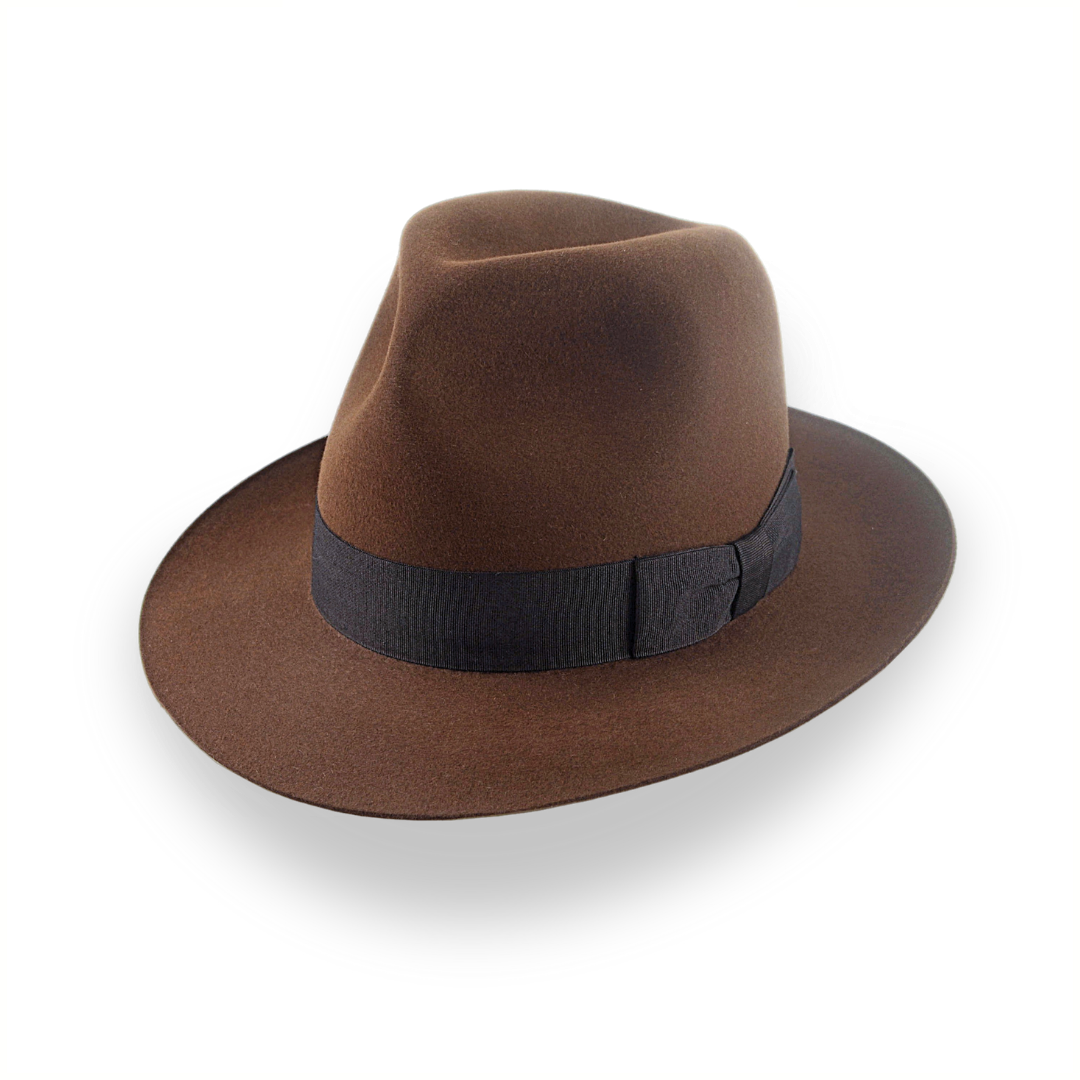 Designer fedora hats for women with unique fabric combinations for an eclectic vibe -Raiders Brown Iconic Indiana Jones Style Fedora Hat | The Raider