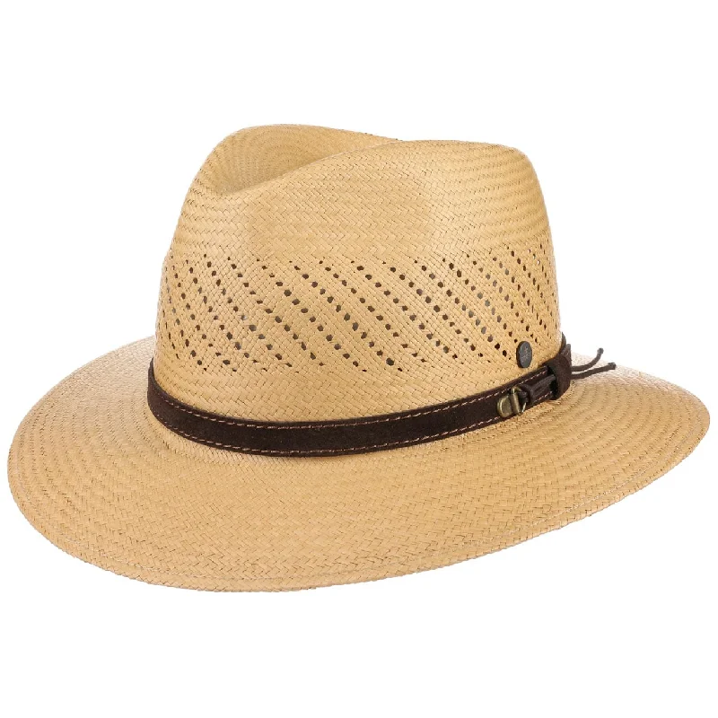 Fashionable straw hat for women with oversized brim for added shade -Air Panama Hat by Lierys