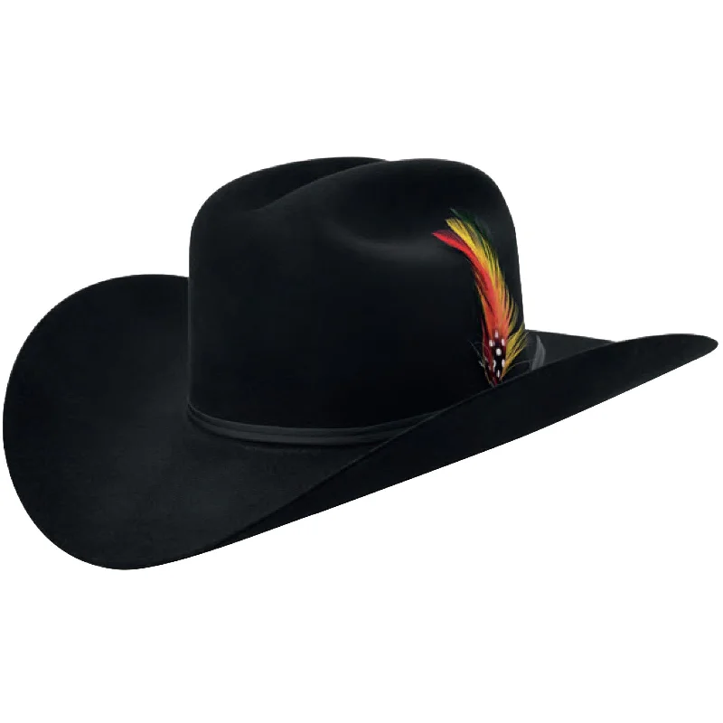 Classic leather cowboy hats for men with rustic, vintage appeal -Spartan Black 6x Felt Hat