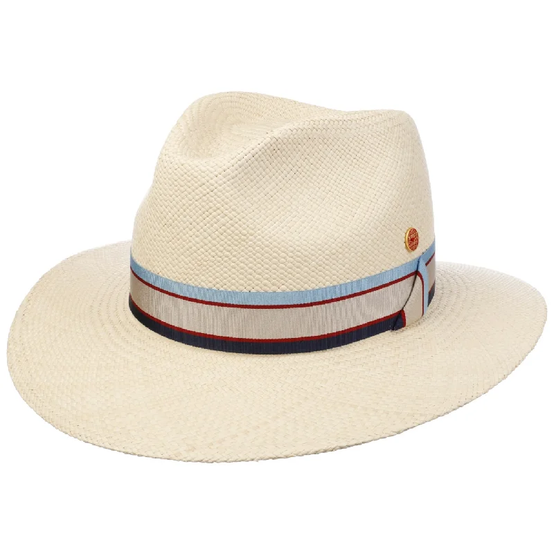 Classic straw sun hat for men with a relaxed fit for summer outdoor activities -Gedeon Panama Hat by Mayser