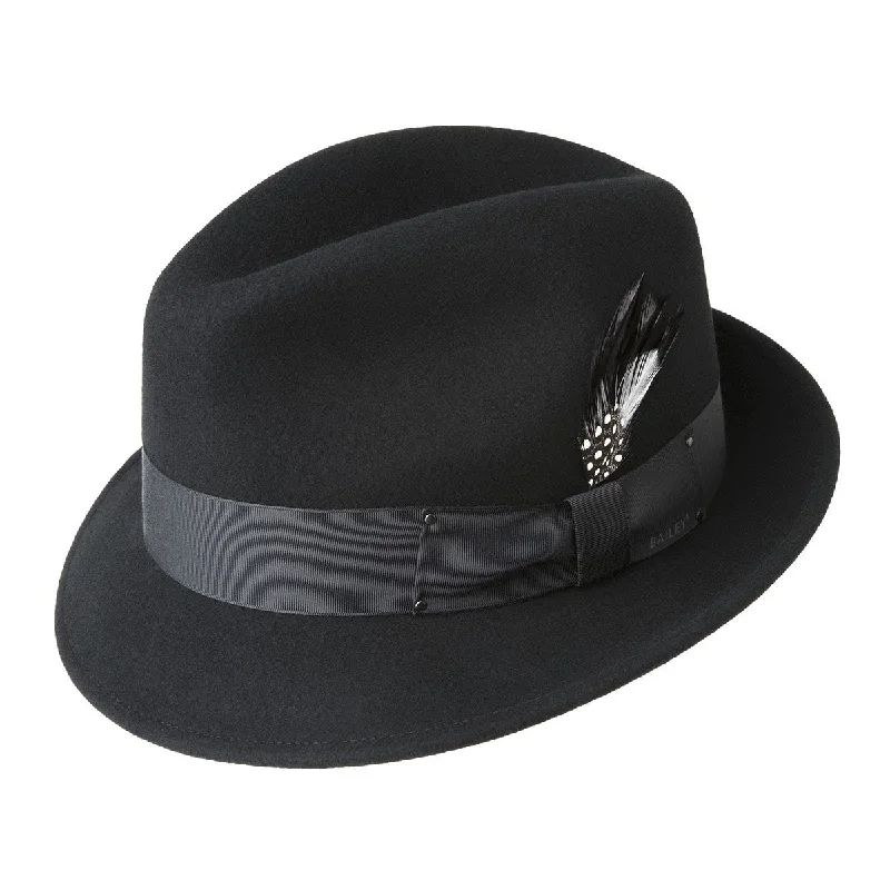 Fedora hats for men with embroidered logos for a stylish, personalized look -Bailey - Tino LiteFelt® Fedora