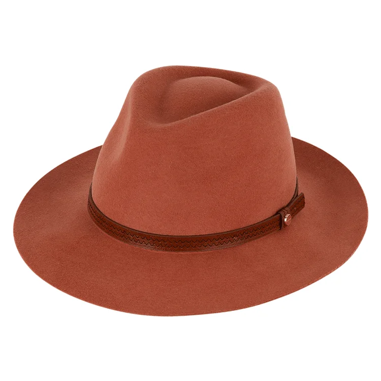 Classic fedora hats for men with smooth finishes and clean-cut edges for formal events -Kooringal Unisex Safari Kallie - Terracotta