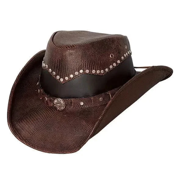 Custom cowboy hats for men with intricate stitching and unique features for personal flair -Bullhide Bonfire- Leather Cowboy Hat