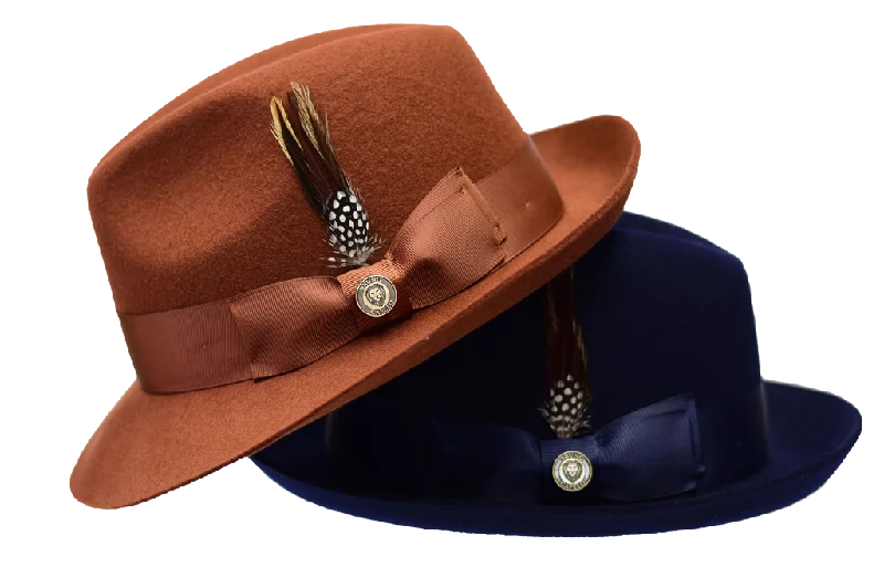 Designer fedora hats for women with unique fabric combinations for an eclectic vibe -Marco Collection