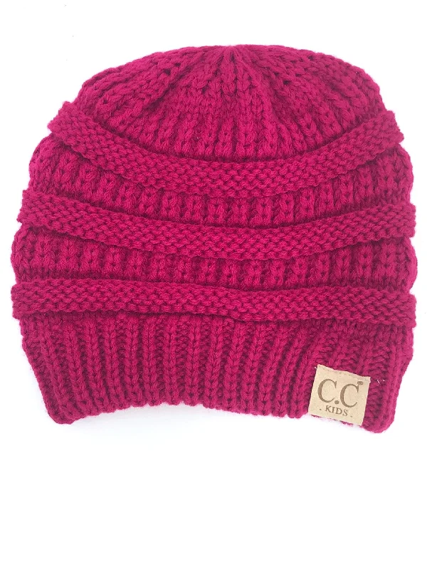 Premium leather cap for upscale casual looks -YJ-847 Hot Pink Kid Beanie