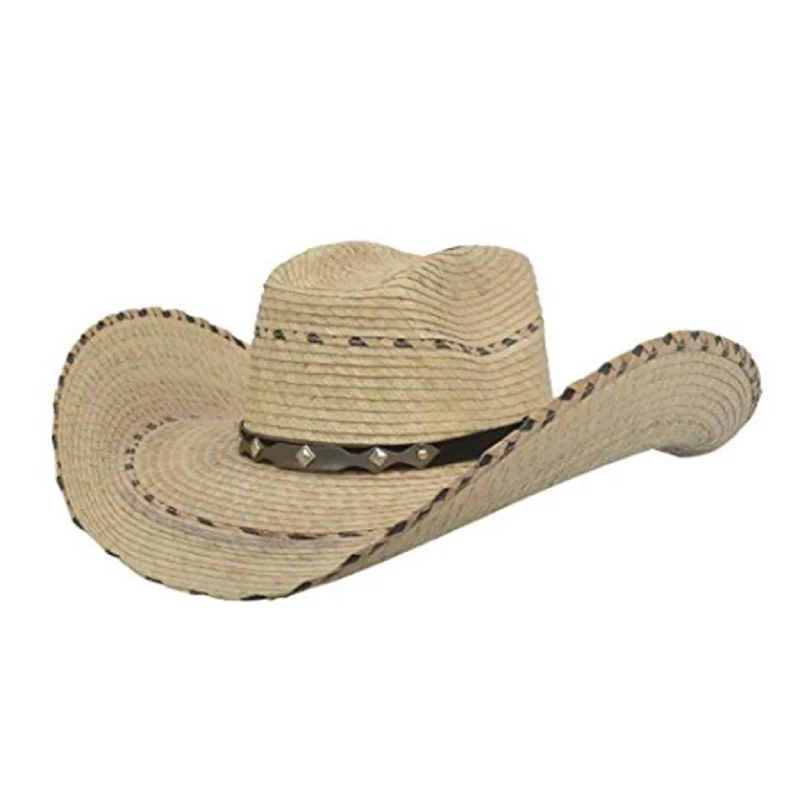 Functional straw cap for men with breathable design and practical use -Old West Texas Palm Hat