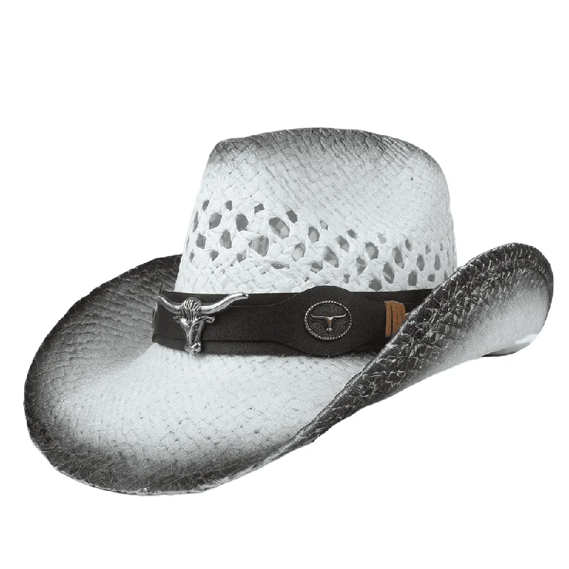 Unique leather cowboy hats with exotic patterns for men with adventurous, bold styles -Dodge Summer White Cowboy Hat