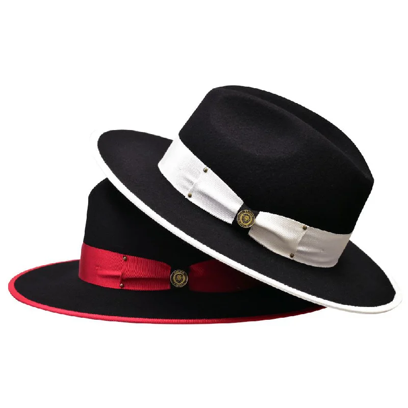 Wool fedora hats for men with stylish leather bands and minimalist designs -Bruno Capelo Urban Wide Brim Wool Fedora