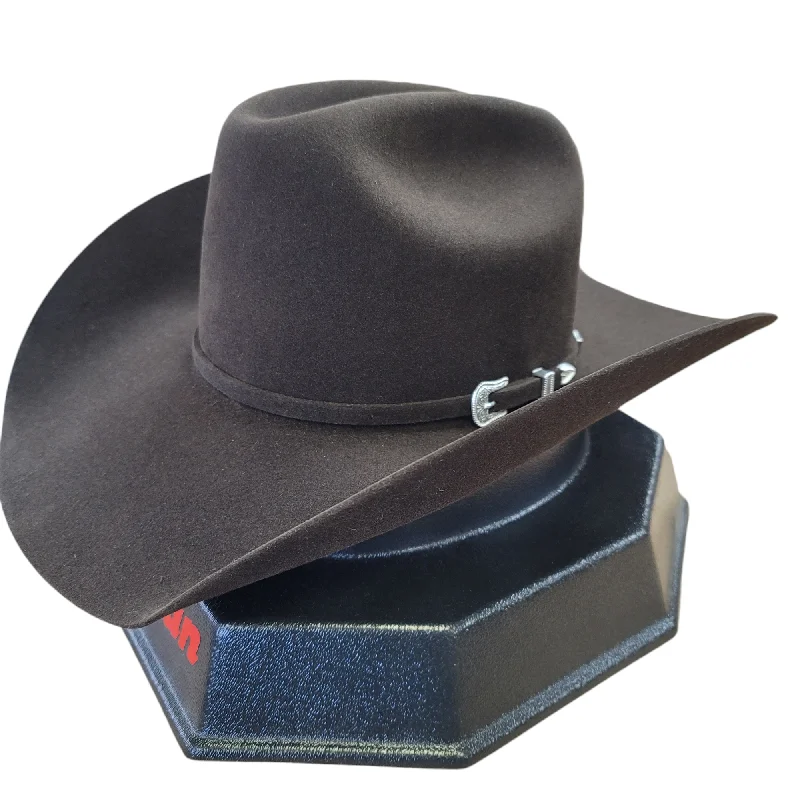 Rugged felt hat for outdoor rugged charm -American Hat Co. - 10X Chocolate Felt Cowboy Hat - 4 1/4" Brim