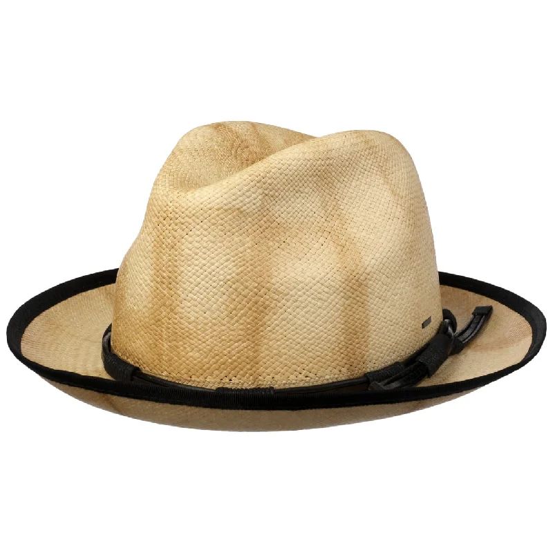 Handmade straw fedora for women with stylish band and chic appearance -Clafin Panama Hat by Bailey 1922